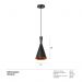 Luminária pendente Tom Dixon Beat Tall Funil Preto com interior cobre