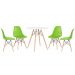 Mesa Eames 70 cm branco + 4 cadeiras Eiffel DSW Verde claro