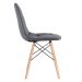 Mesa Eames com tampo de vidro 120 cm + 4 cadeiras estofadas Eiffel Botonê Cinza escuro