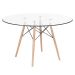 Mesa Eames com tampo de vidro 120 cm + 4 cadeiras estofadas Eiffel Botonê Turquesa