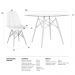 Mesa Eames com tampo de vidro 120 cm + 4 cadeiras estofadas Eiffel Botonê Turquesa