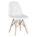 Mesa Eames com tampo de vidro 120 cm + 6 cadeiras estofadas Eiffel Botonê Branco