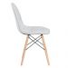 Mesa Eames com tampo de vidro 120 cm + 6 cadeiras estofadas Eiffel Botonê Cinza claro