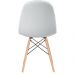 Mesa Eames com tampo de vidro 120 cm + 6 cadeiras estofadas Eiffel Botonê Cinza claro