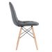 Mesa Eames com tampo de vidro 120 cm + 6 cadeiras estofadas Eiffel Botonê Cinza escuro