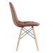 Mesa Eames com tampo de vidro 120 cm + 6 cadeiras estofadas Eiffel Botonê Marrom
