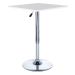 Mesa alta bar bistro Apollo quadrada 60 cm tampo madeira ajustável Branco