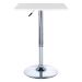 Mesa alta bar bistro Apollo quadrada 60 cm tampo madeira ajustável Branco