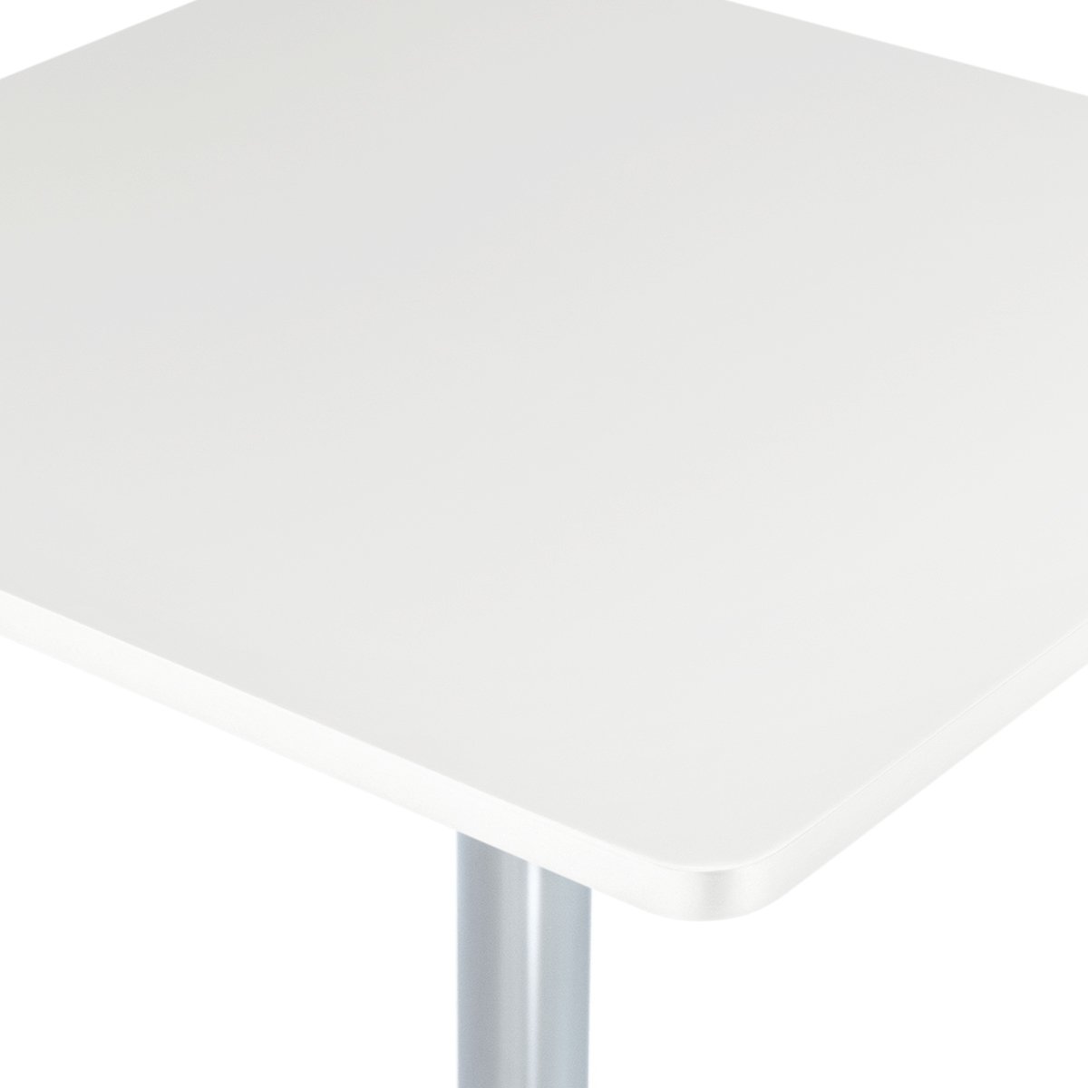 Mesa alta bar bistro Apollo quadrada 60 cm tampo madeira ajustável Branco