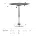 Mesa alta bar bistro Apollo quadrada 60 cm tampo madeira ajustável Branco