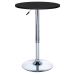 Mesa alta bar bistro Apollo redonda 60 cm tampo madeira ajustável Preto