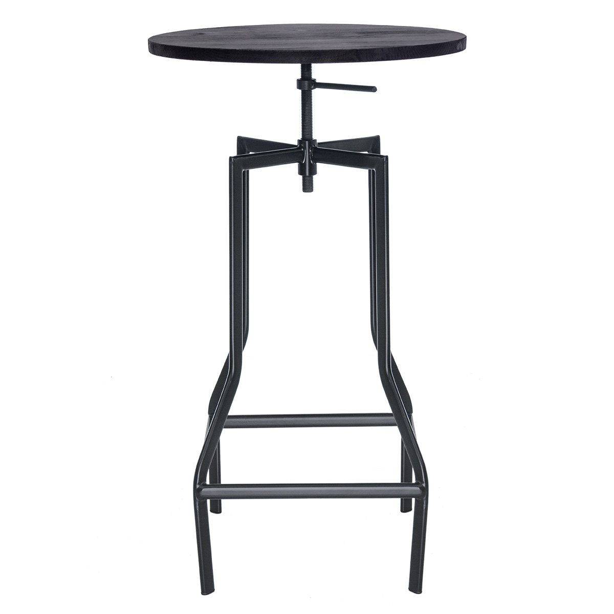 Mesa alta bistro bar industrial tampo madeira loft Turner Preto