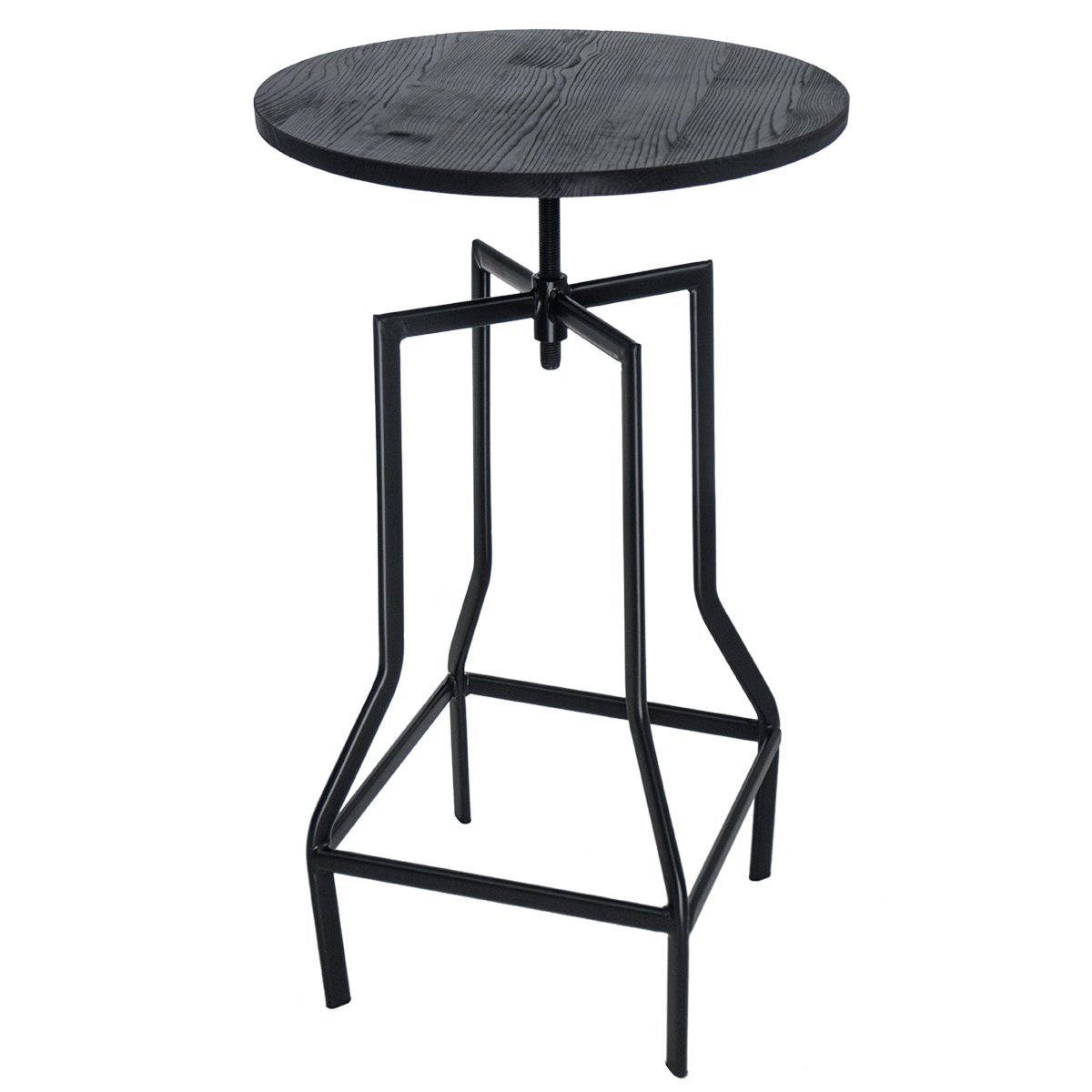 Mesa alta bistro bar industrial tampo madeira loft Turner Preto
