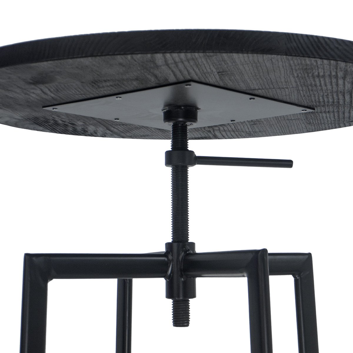 Mesa alta bistro bar industrial tampo madeira loft Turner Preto