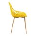 Mesa de jantar redonda 80 cm preto + 3 cadeiras Clarice Cloe Amarelo