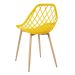 Mesa de jantar redonda 80 cm preto + 3 cadeiras Clarice Cloe Amarelo