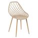 Mesa de jantar redonda 80 cm preto + 3 cadeiras Clarice Cloe Nude