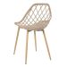 Mesa de jantar redonda 80 cm preto + 3 cadeiras Clarice Cloe Nude