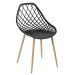 Mesa de jantar redonda 80 cm preto + 3 cadeiras Clarice Cloe Preto