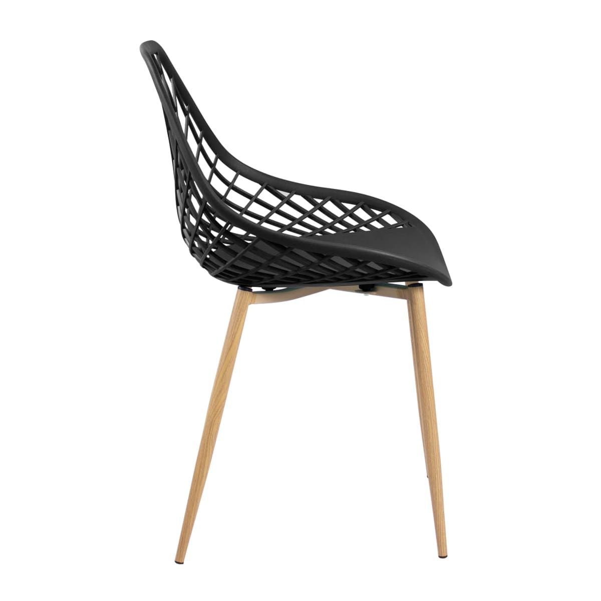 Mesa de jantar redonda 80 cm preto + 3 cadeiras Clarice Cloe Preto