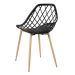 Mesa de jantar redonda 80 cm preto + 3 cadeiras Clarice Cloe Preto