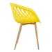 Mesa de jantar redonda 80 cm preto + 3 cadeiras Clarice Nest Amarelo