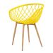 Mesa de jantar redonda 80 cm preto + 3 cadeiras Clarice Nest Amarelo