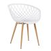 Mesa de jantar redonda 80 cm preto + 3 cadeiras Clarice Nest Branco
