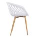 Mesa de jantar redonda 80 cm preto + 3 cadeiras Clarice Nest Branco