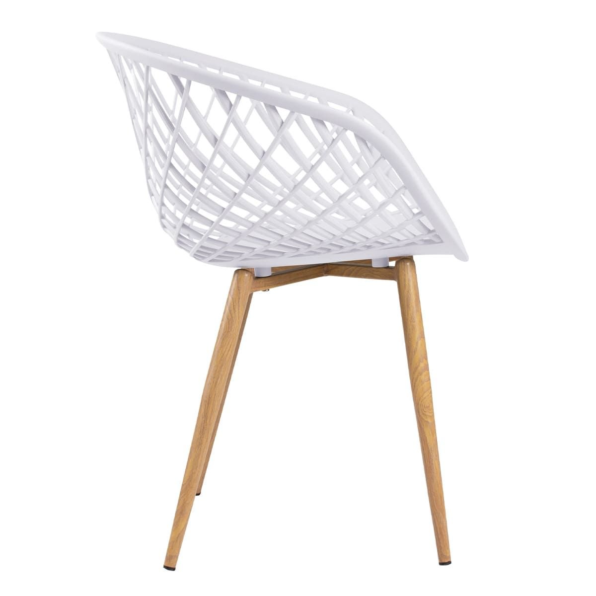 Mesa de jantar redonda 80 cm preto + 3 cadeiras Clarice Nest Branco
