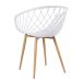 Mesa de jantar redonda 80 cm preto + 3 cadeiras Clarice Nest Branco