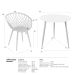 Mesa de jantar redonda 80 cm preto + 3 cadeiras Clarice Nest Branco