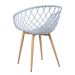 Mesa de jantar redonda 80 cm preto + 3 cadeiras Clarice Nest Cinza
