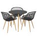 Mesa de jantar redonda 80 cm preto + 3 cadeiras Clarice Nest Preto