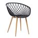 Mesa de jantar redonda 80 cm preto + 3 cadeiras Clarice Nest Preto