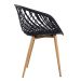 Mesa de jantar redonda 80 cm preto + 3 cadeiras Clarice Nest Preto