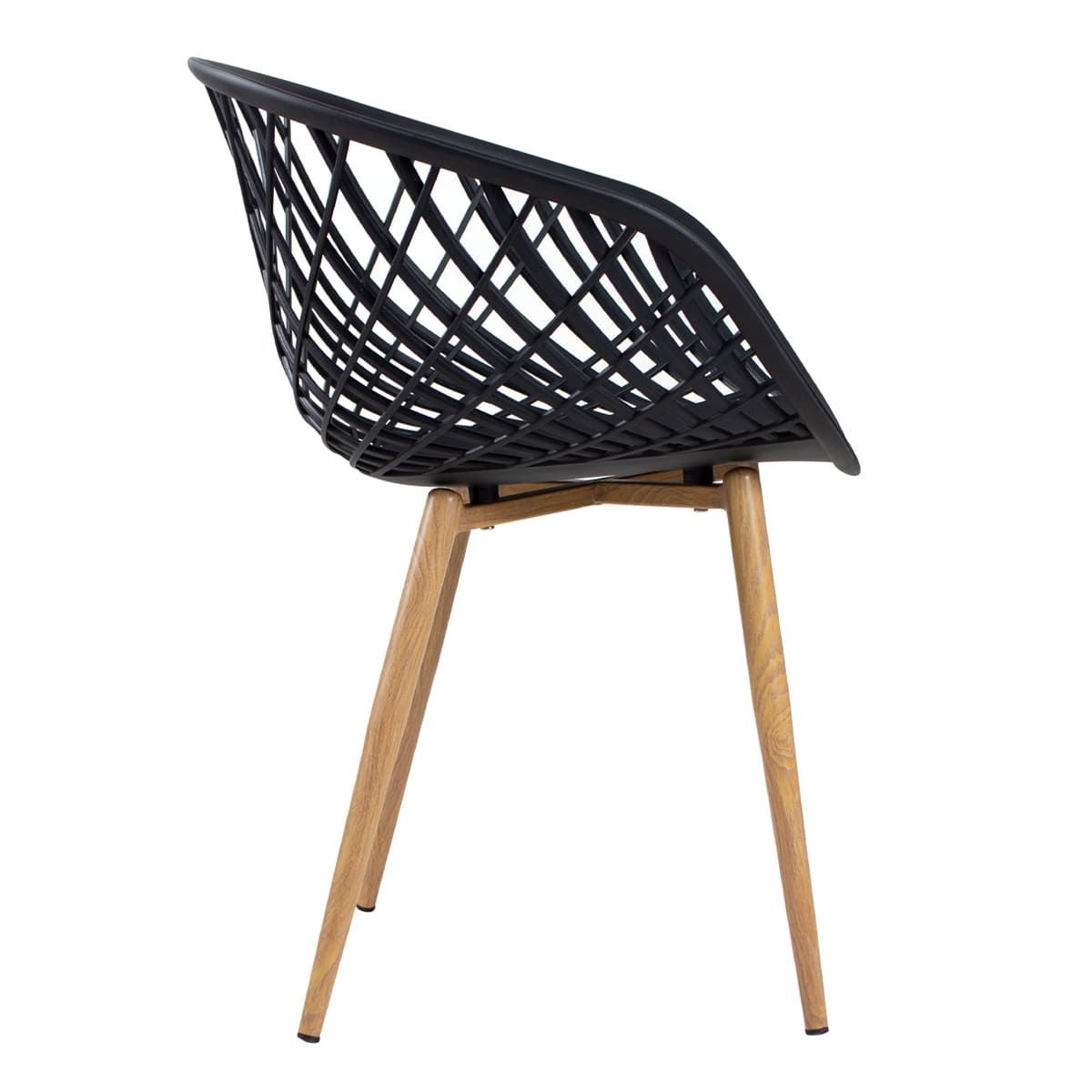 Mesa de jantar redonda 80 cm preto + 3 cadeiras Clarice Nest Preto