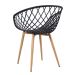 Mesa de jantar redonda 80 cm preto + 3 cadeiras Clarice Nest Preto