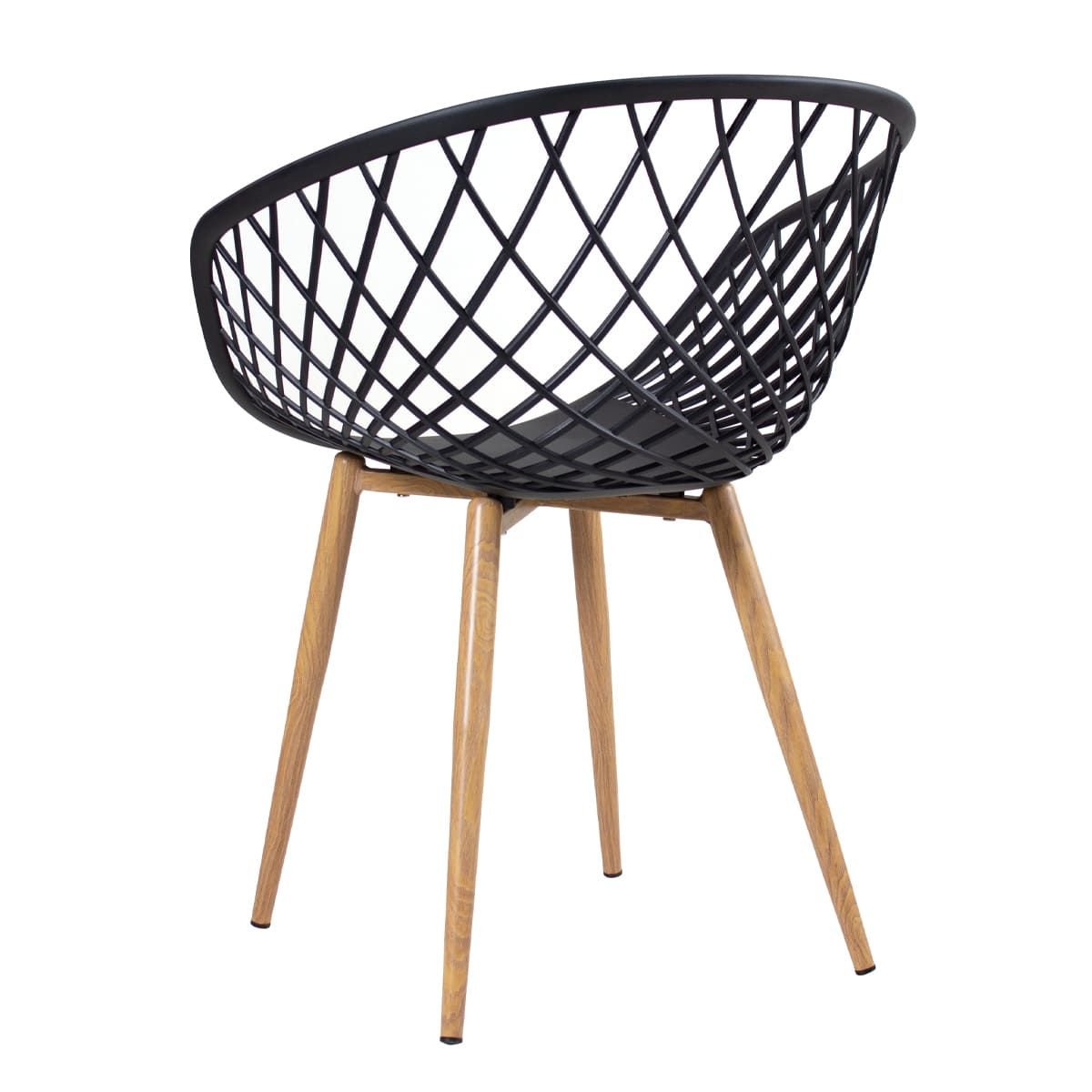 Mesa de jantar redonda 80 cm preto + 3 cadeiras Clarice Nest Preto