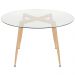 Mesa de jantar redonda Clarice com tampo de vidro 120 cm
