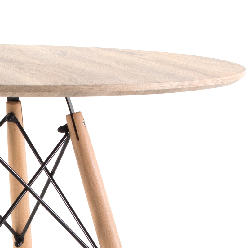Mesa de jantar redonda Eames Eiffel - Wood - Tampo amadeirado - 80 cm
