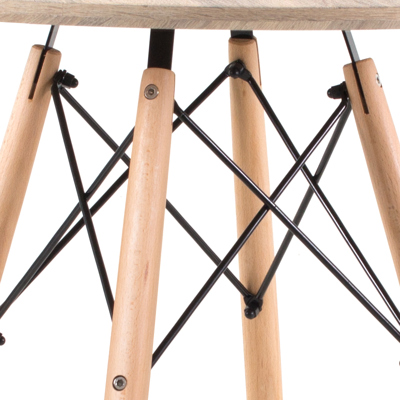 Mesa de jantar redonda Eames Eiffel - Wood - Tampo amadeirado - 80 cm
