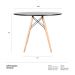 Mesa de jantar redonda Eames Eiffel - Wood - Tampo de MDF - 100 cm - Preto
