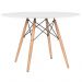 Mesa de jantar redonda Eames Eiffel - Wood - Tampo de MDF - 120 cm - Branco