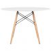 Mesa de jantar redonda Eames Eiffel - Wood - Tampo de MDF - 120 cm - Branco