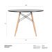 Mesa de jantar redonda Eames Eiffel - Wood - Tampo de MDF - 120 cm - Preto