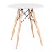Mesa de jantar redonda Eames Eiffel - Wood - Tampo de MDF - 70 cm - Branco