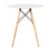 Mesa de jantar redonda Eames Eiffel - Wood - Tampo de MDF - 70 cm - Branco