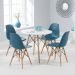 Mesa de jantar redonda Eames Eiffel - Wood - Tampo de MDF - 70 cm - Branco