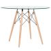 Mesa de jantar redonda Eames Eiffel - Wood - Tampo de vidro - 100 cm